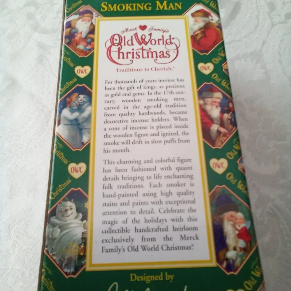 Candyman Vintage Old World Christmas Incense Smoker Merck Hand painted New In Bo